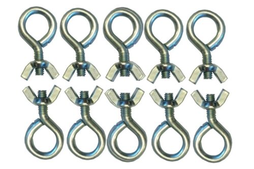 Oogbout M6 + Vleugelmoer - 10 stuks