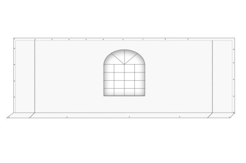 Partytent Eindwand 8 meter | Raam en Ritsen | PVC