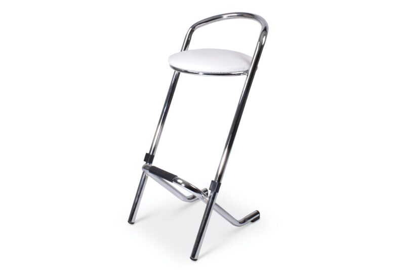 Barkruk Stapelbaar Chrome - Naxos | Witte zitting