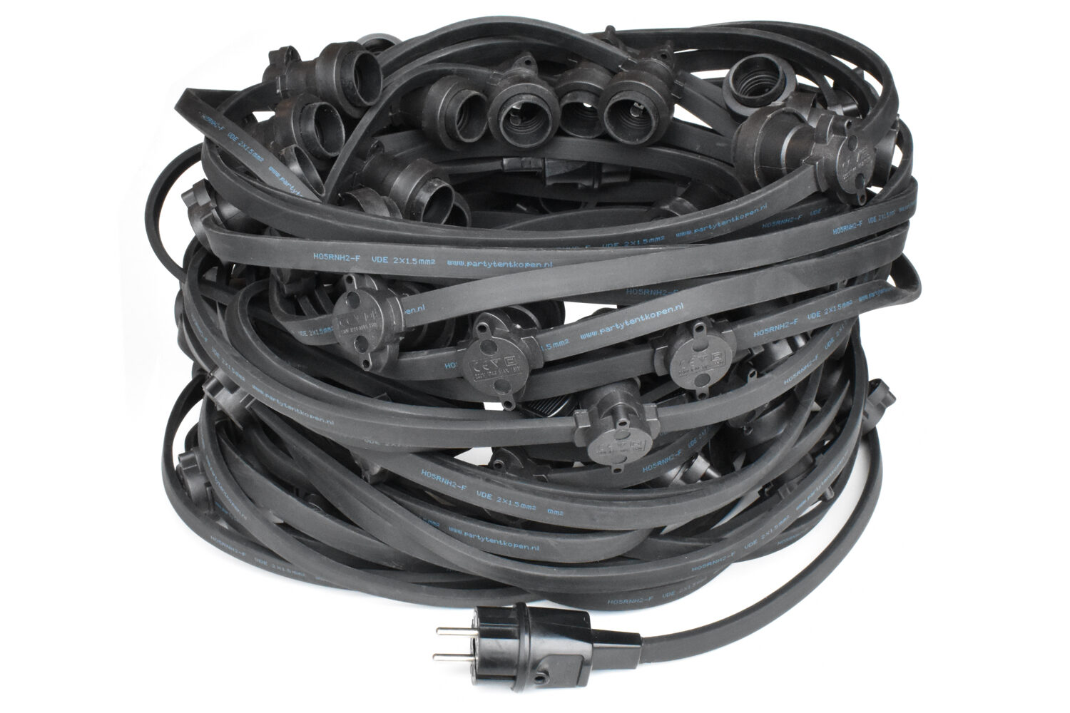 Prikkabel 50 meter | 50 of 100 fittingen | Zwart
