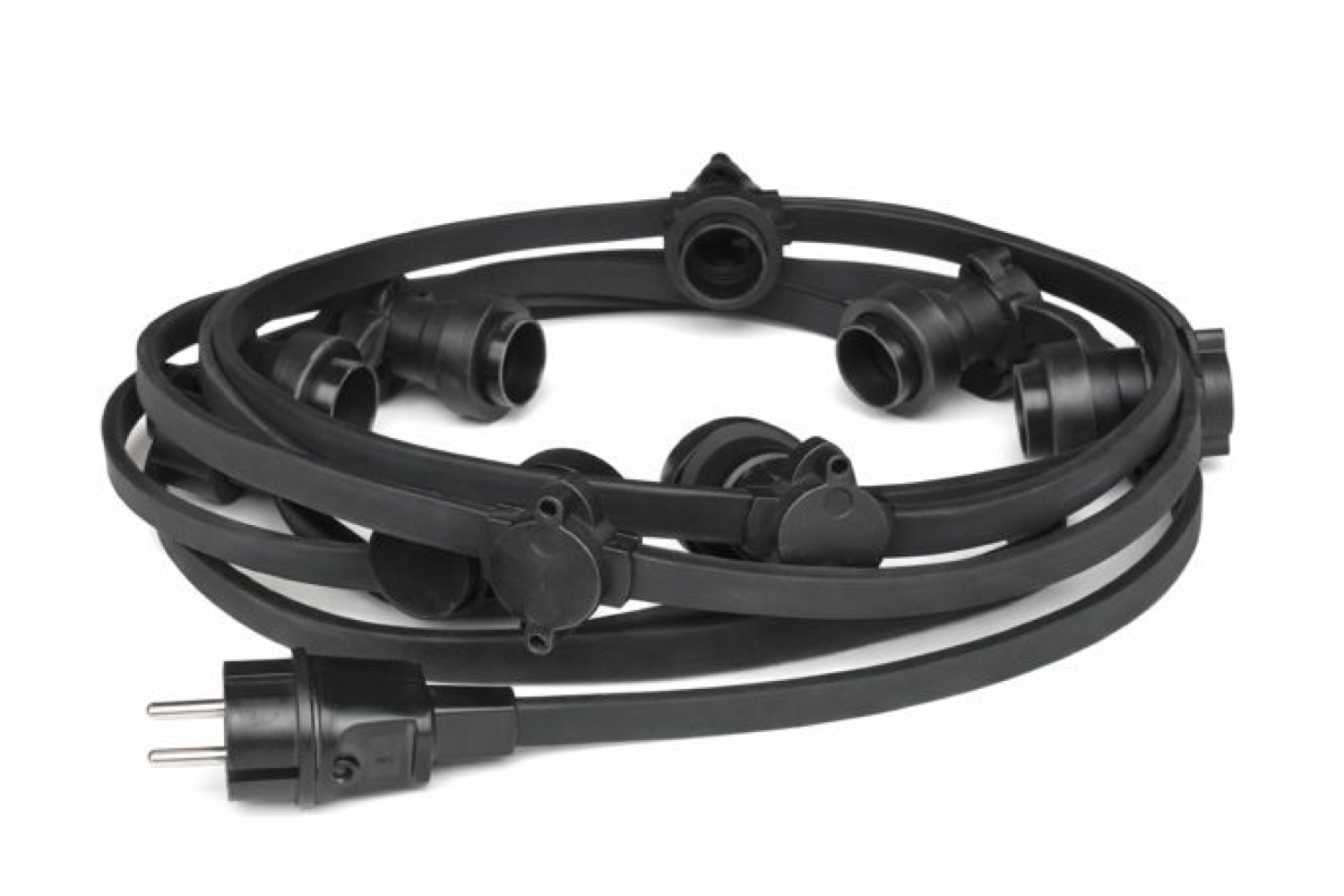 Prikkabel 5 meter | met 5 of 10 fittingen | Zwart