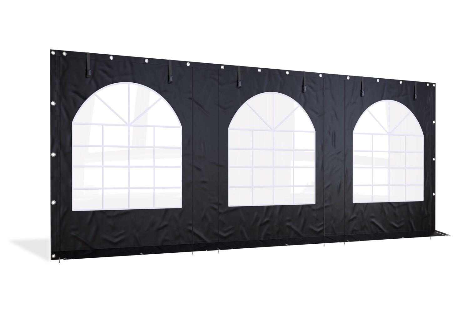 Partytent zijwand PVC met ramen en ritsen | 6 meter | 220cm hoog
