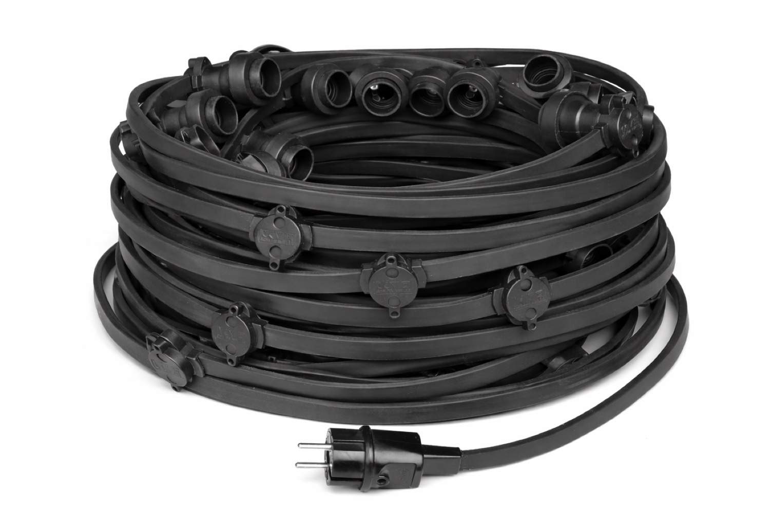 Prikkabel 60 meter | 60 of 120 fittingen | Zwart