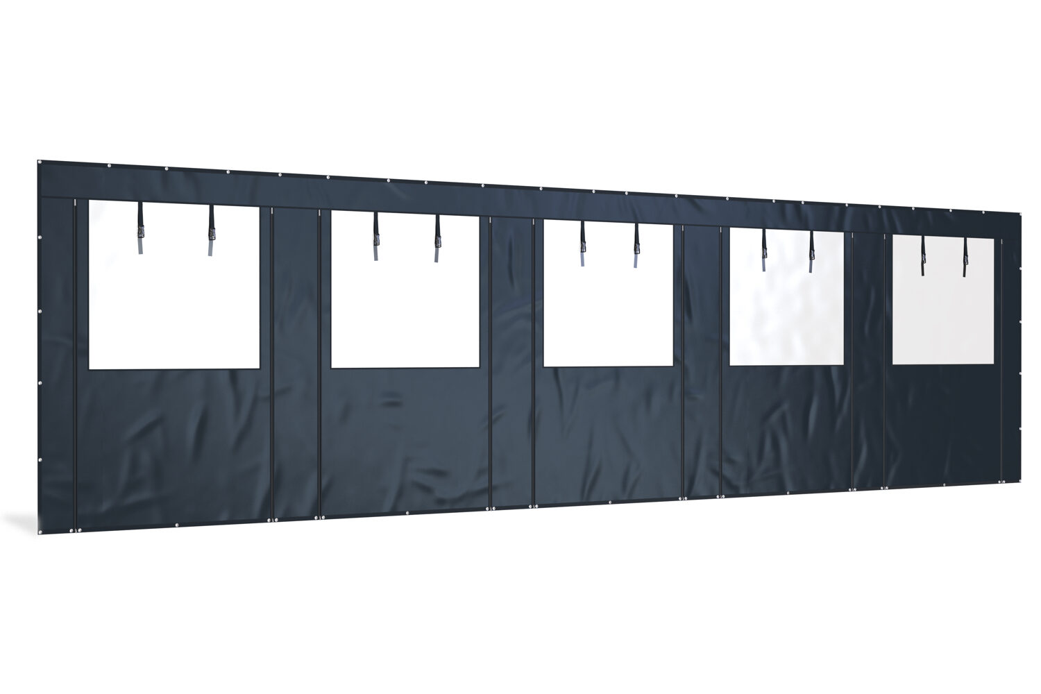 Overkapping zijwand PVC met raam en ritsen | 10 meter breed |  250cm hoog