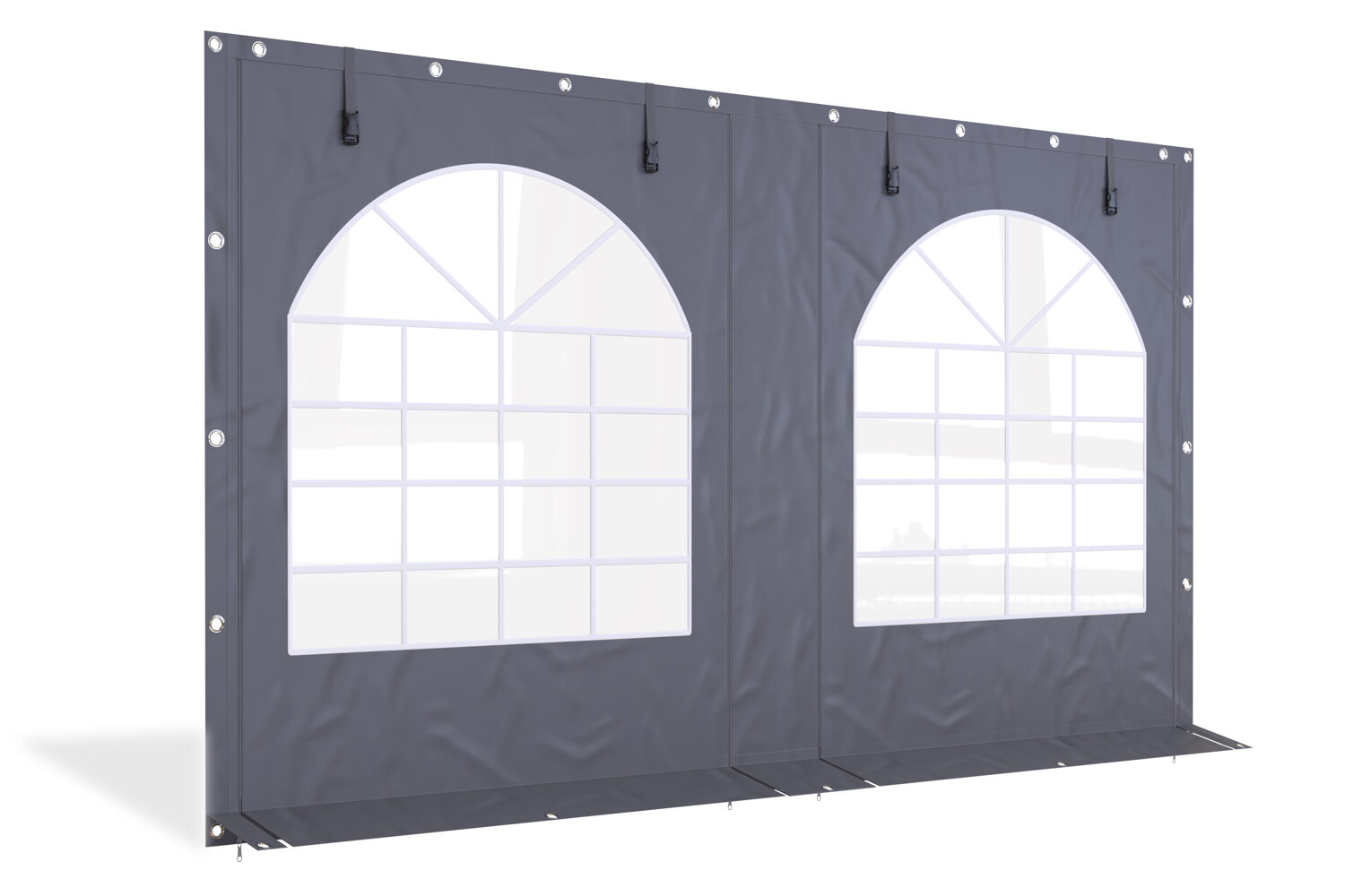 Partytent zijwand PVC met ramen en ritsen | 4 meter | 220cm hoog