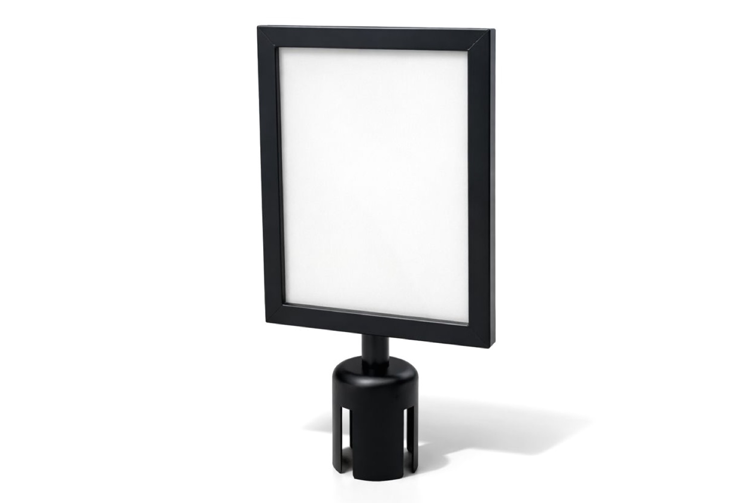 A4 houder voor Afzetpaal | Zwart gepoedercoat - Type A