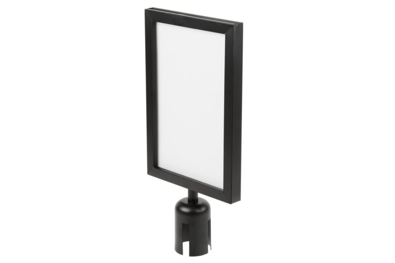 A4 houder voor Afzetpaal | Zwart gepoedercoat - Type A