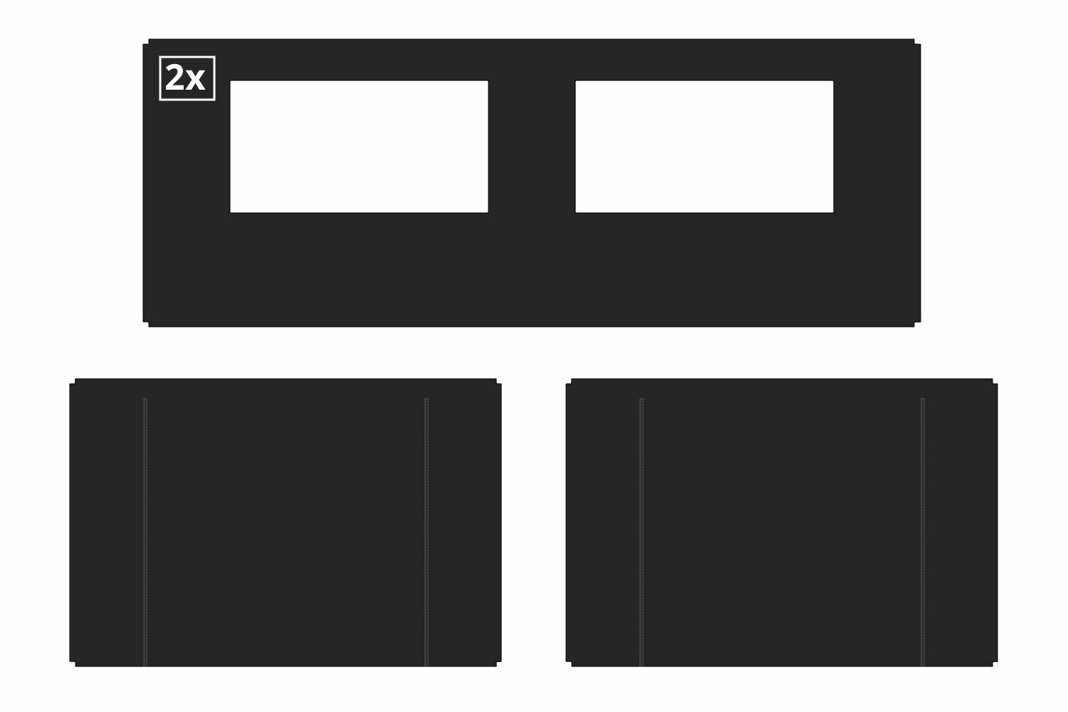 Zijwandenset | Easy up 4x8m | PVC gecoat polyester
