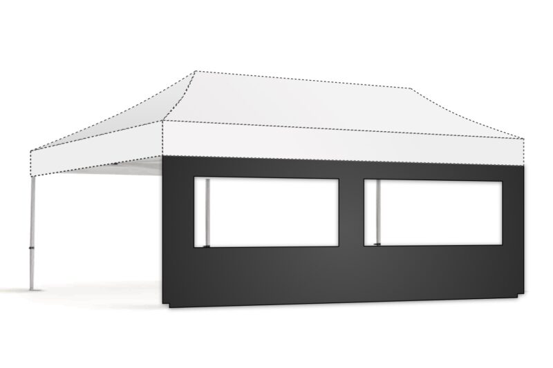 Zijwand 8m met ramen – Easy up | Heavy duty PVC