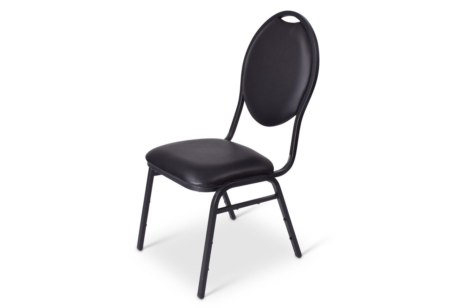 Stapelstoel | Milos - Zwart - skai leer