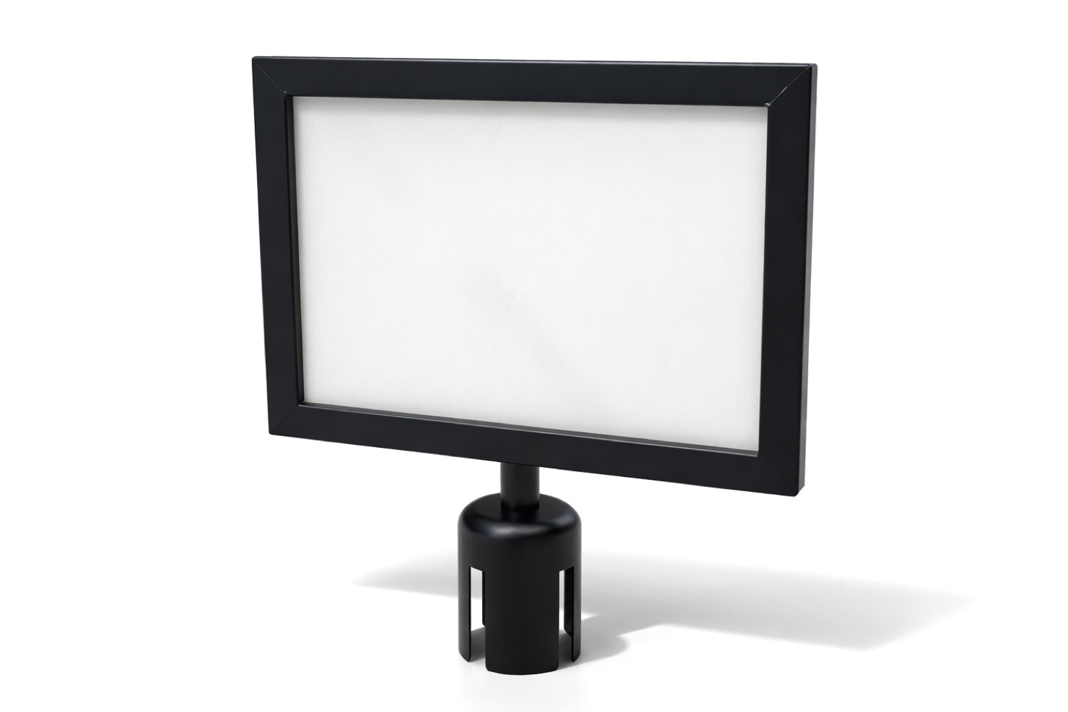 A4 houder voor Afzetpaal | Horizontaal | Zwart gepoedercoat - Type A