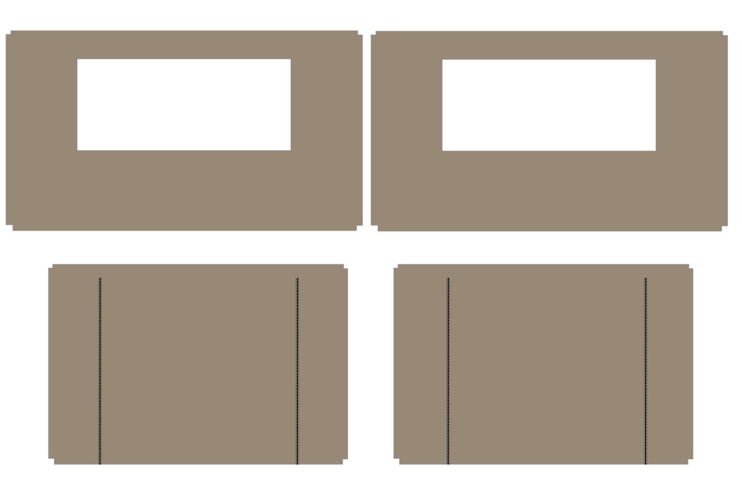 Zijwandenset | Easy up 3x4,5m | PVC gecoat polyester