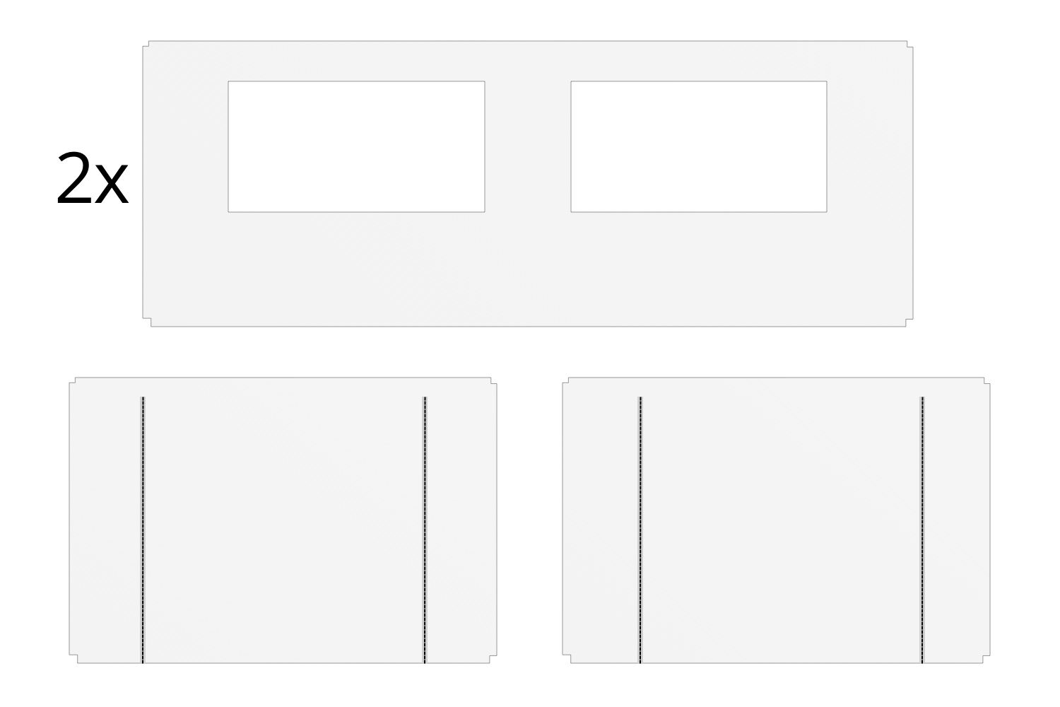 Zijwandenset | Easy up 3x6m | Heavy duty PVC