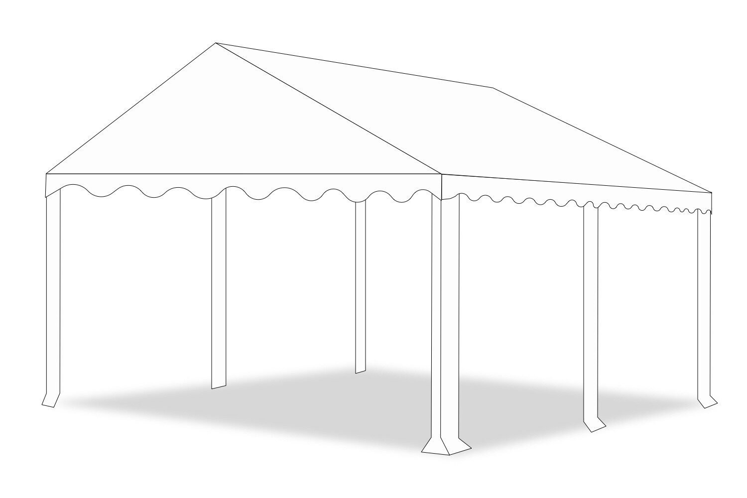 Partytent dakzeil 5x4 | PVC