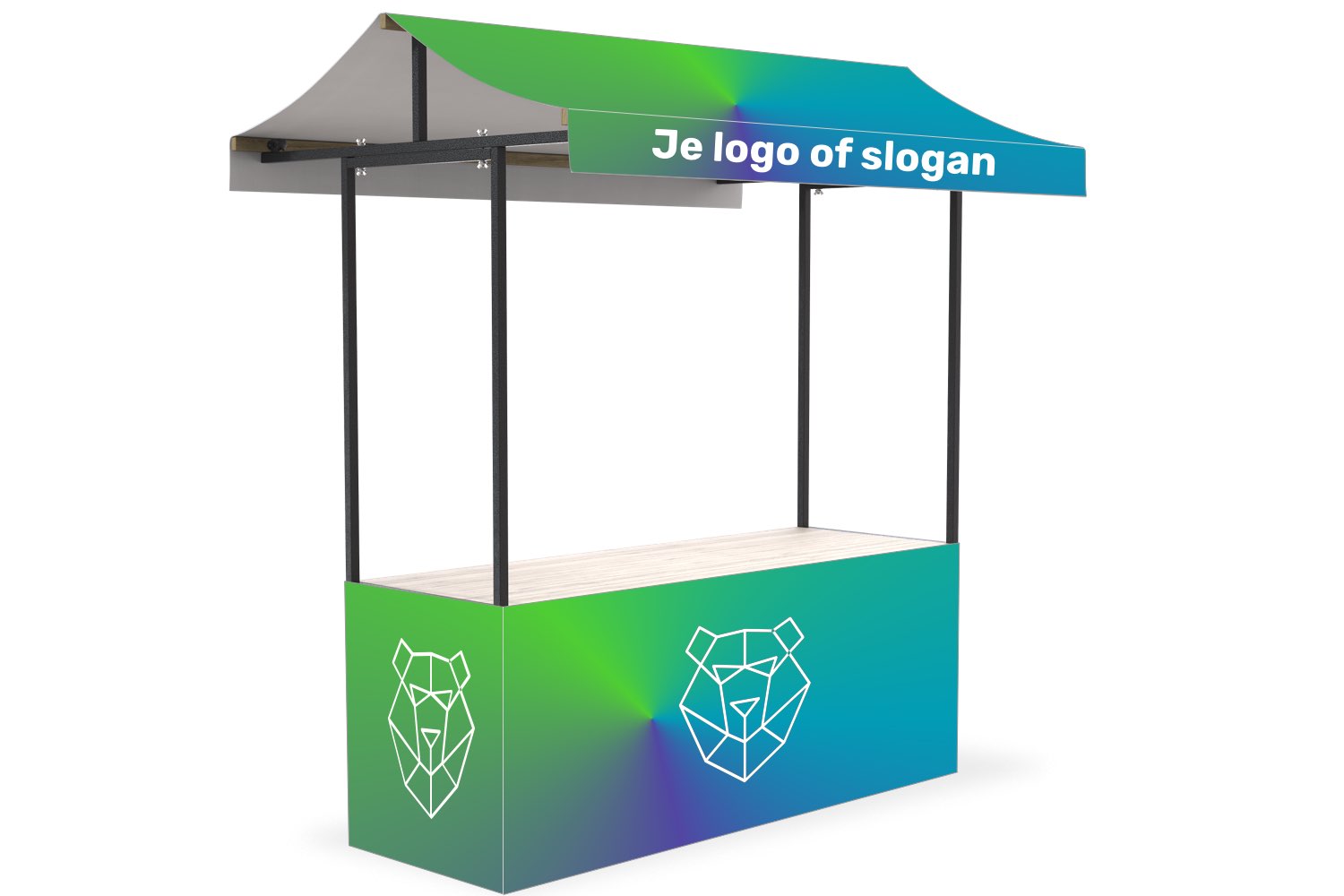 Marktkraam Professional | 2 meter | Bedrukt zeil