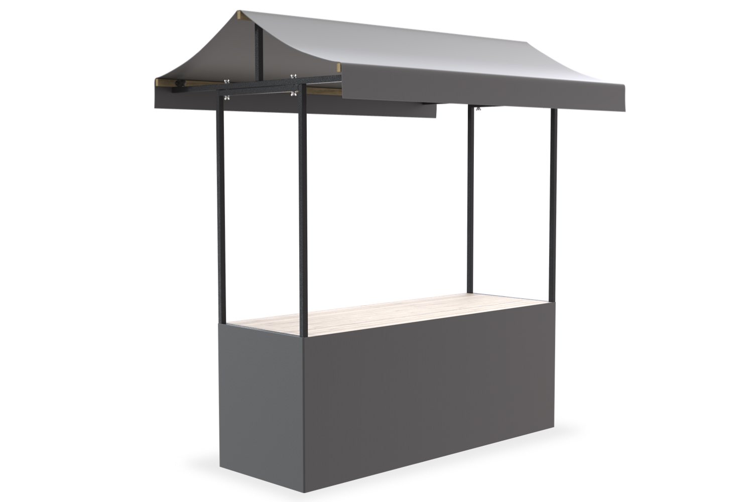 Marktkraam Professional | 2 meter | Zwart frame – Zonder kartelrand