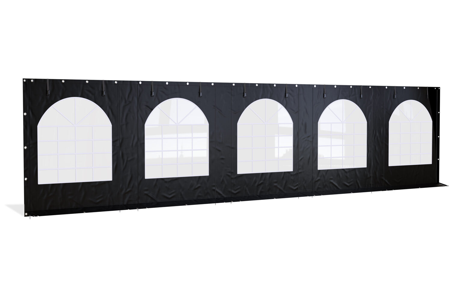 Partytent zijwand PVC met ramen | 10 meter | 220cm hoog