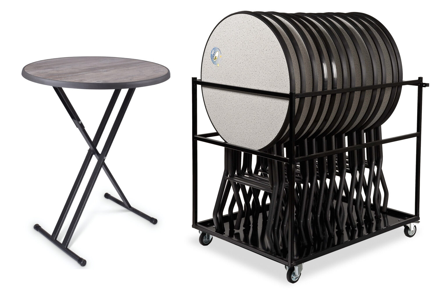 Supercombi - 14x statafel madeira naar keuze + trolley