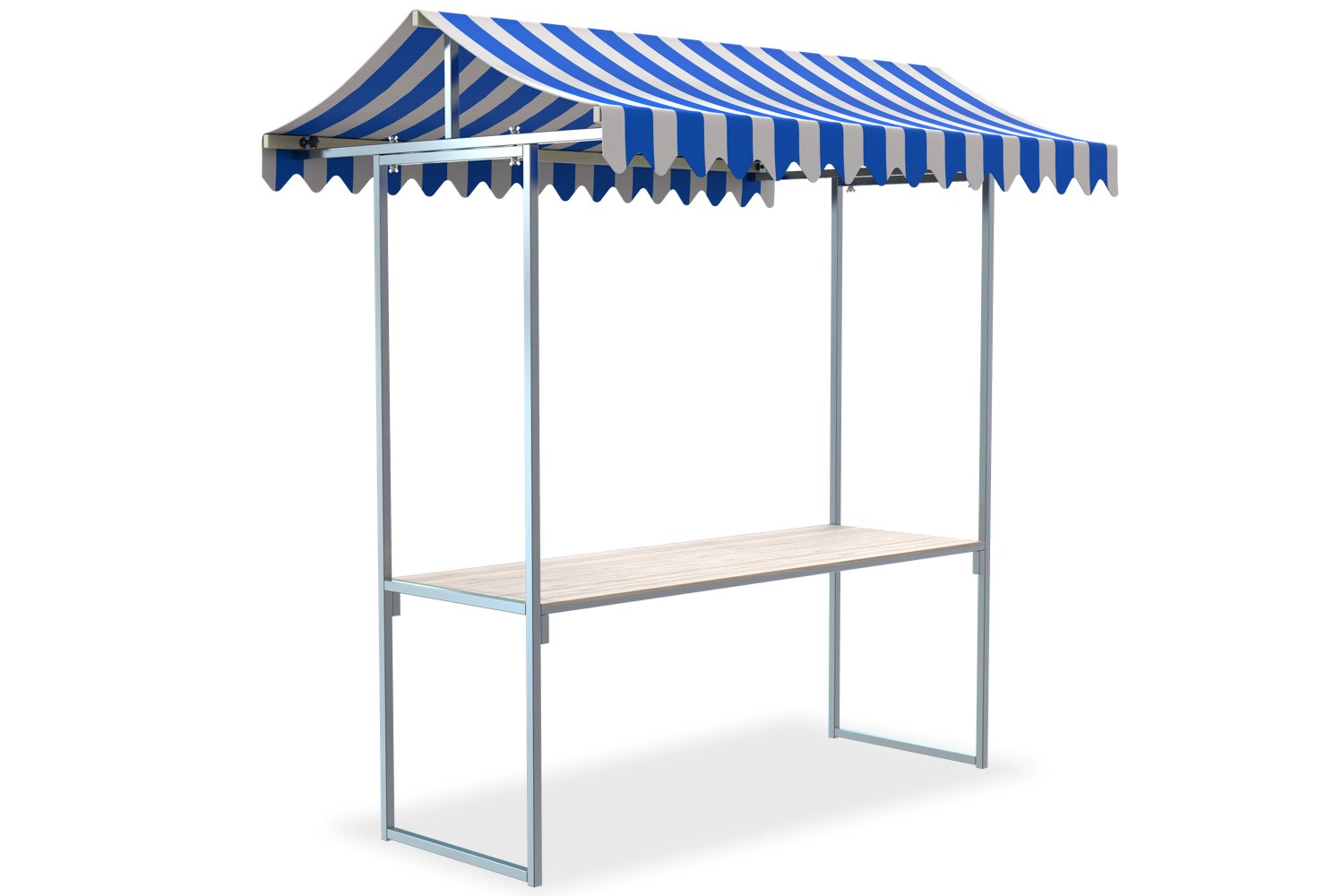 Marktkraam Professional | 2 meter | Gegalvaniseerd frame – Met kartelrand