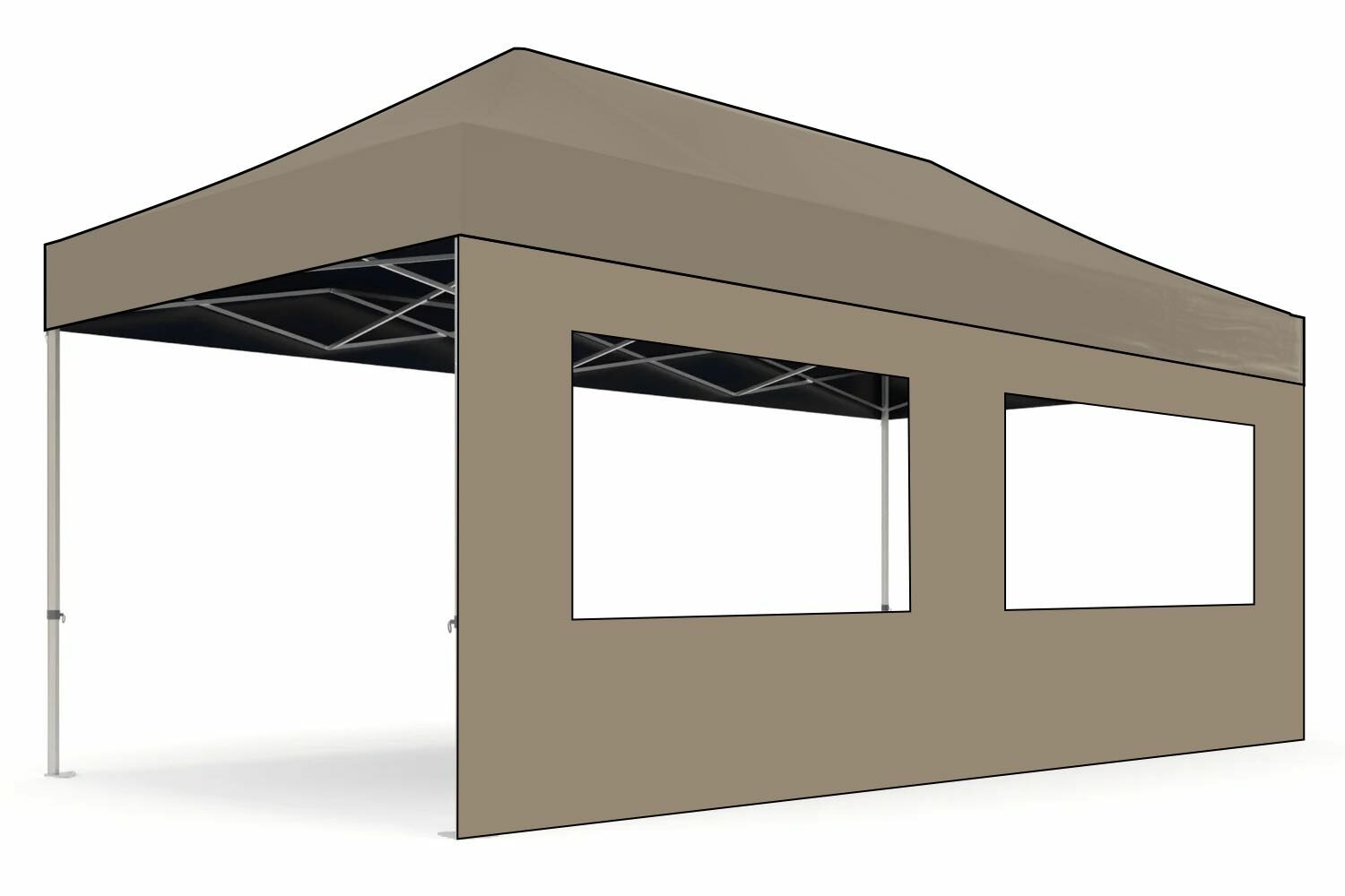 Zijwand 6m raam – Easy up | PVC gecoat polyester - 3x6