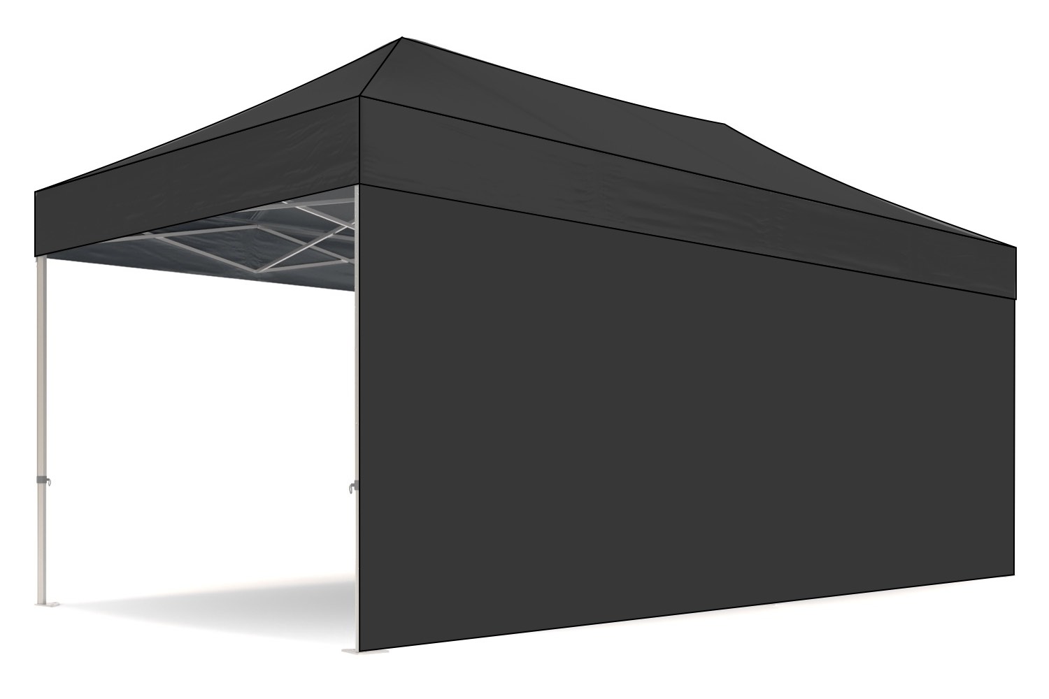 Zijwand 6m gesloten – Easy up | PVC gecoat polyester - 3x6