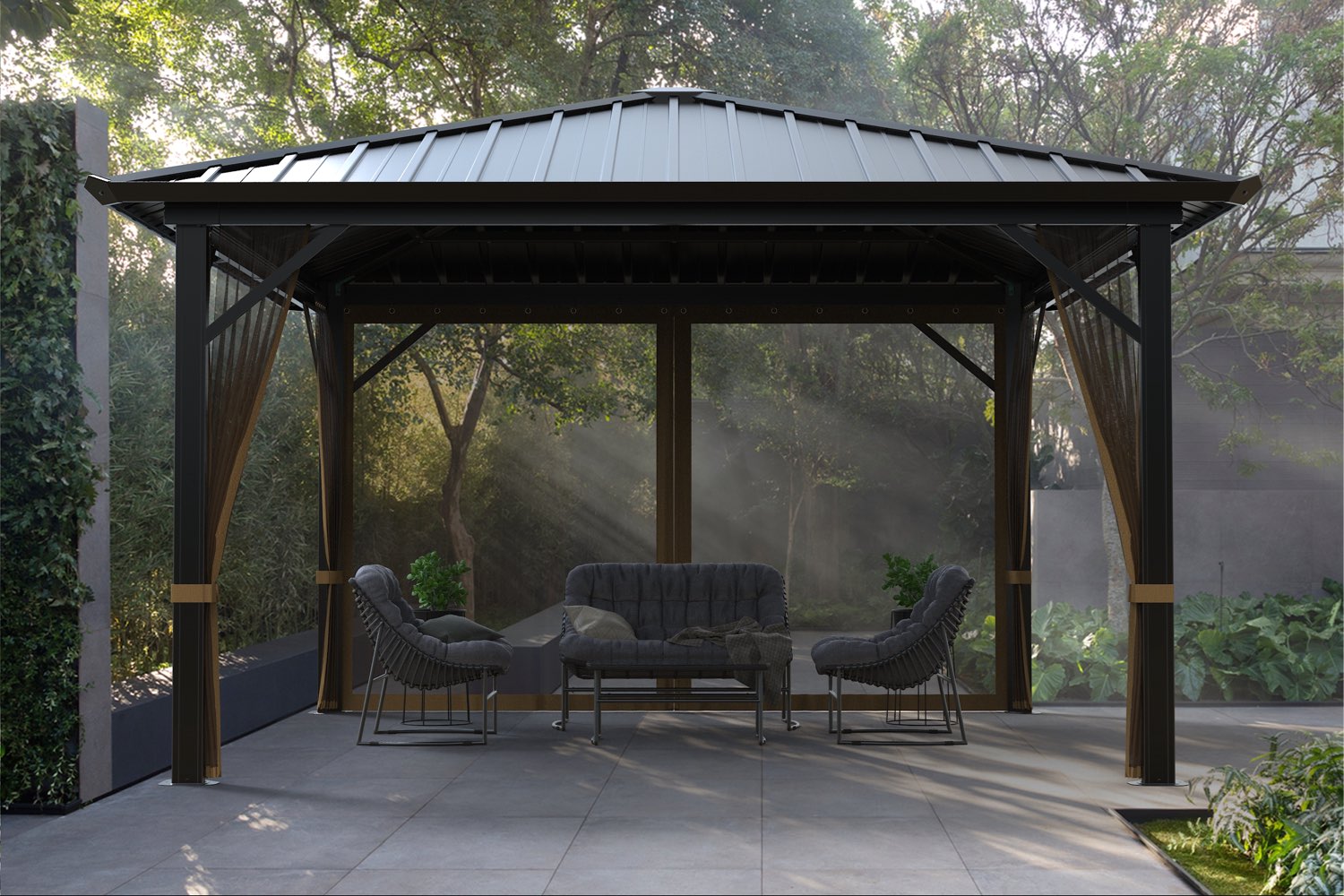 Tuinpaviljoen 4x4m | skyhade - Steel