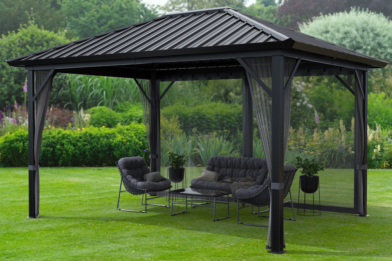 Tuinpaviljoen 3x4m | Skyshade - Steel